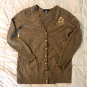 Ralph Lauren Embroidered Angora Boyfriend Cardigan
